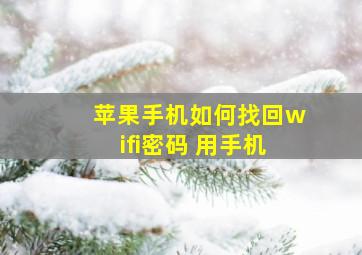 苹果手机如何找回wifi密码 用手机